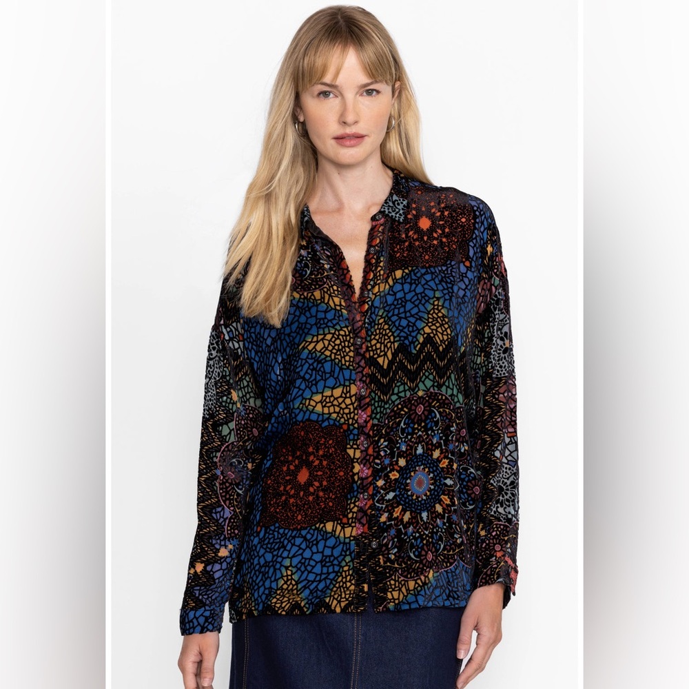 NWT Johnny Was AUDREY OVERSIZED BURNOUT SHIRT